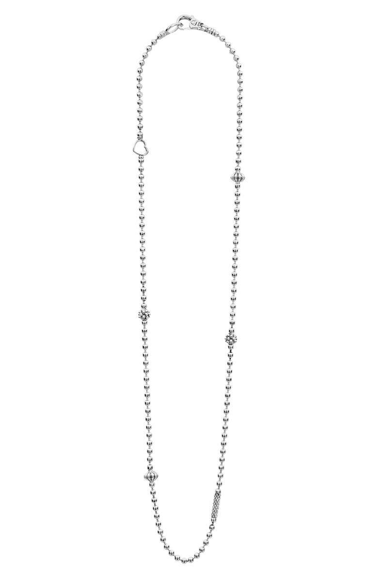 LAGOS Caviar Icon Elements Necklace, Main, color, Silver