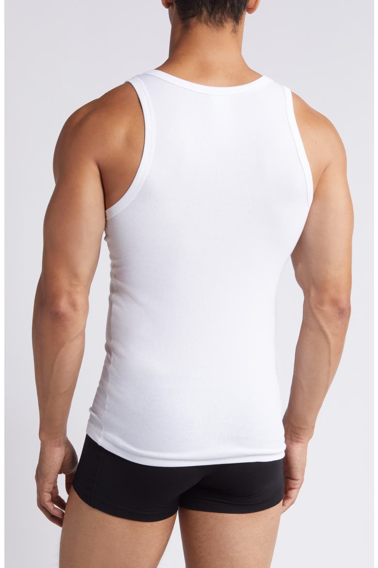Embroidered Logo Rib Tank, Alternate, color, OPTICAL WHITE