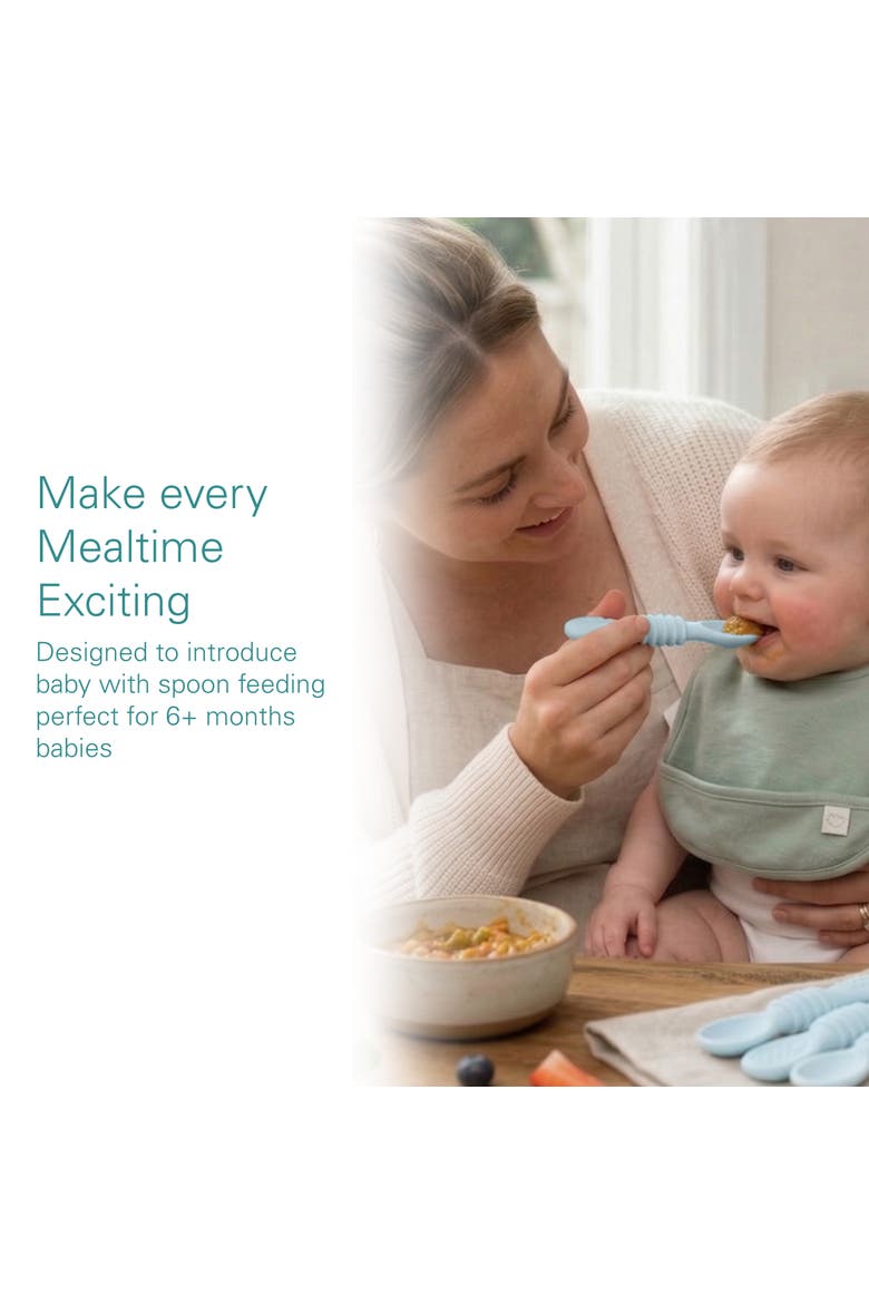 Baby Feeding Spoon Set 4-Piece, Alternate, color, Pastel Blue