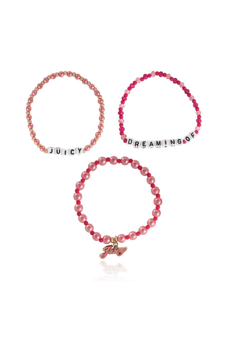 Beaded Bracelet Set, Alternate, color, pink, white, gold
