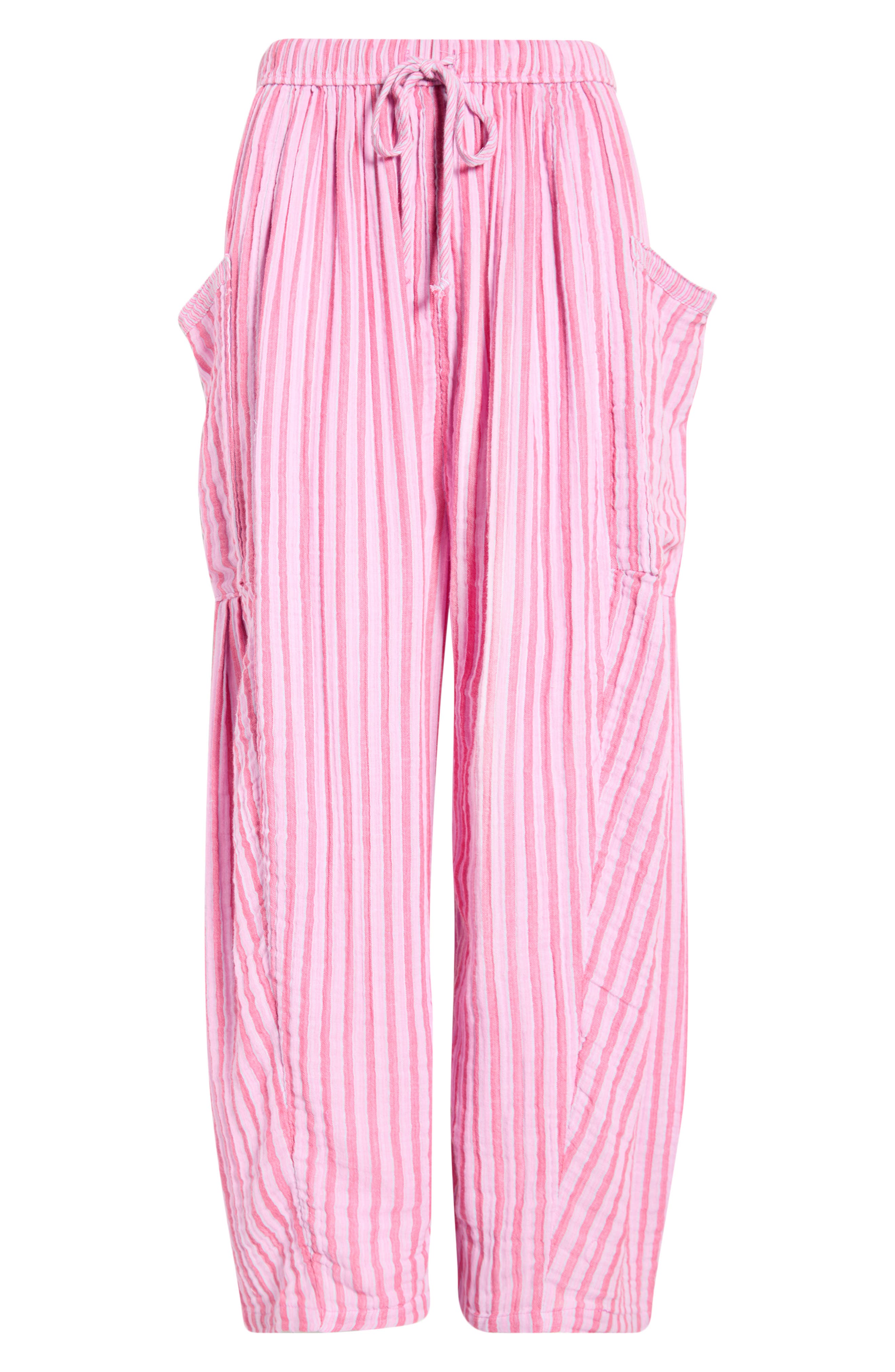 Free People Quin Stripe Cotton Drawstring Pants (Women) | Nordstrom