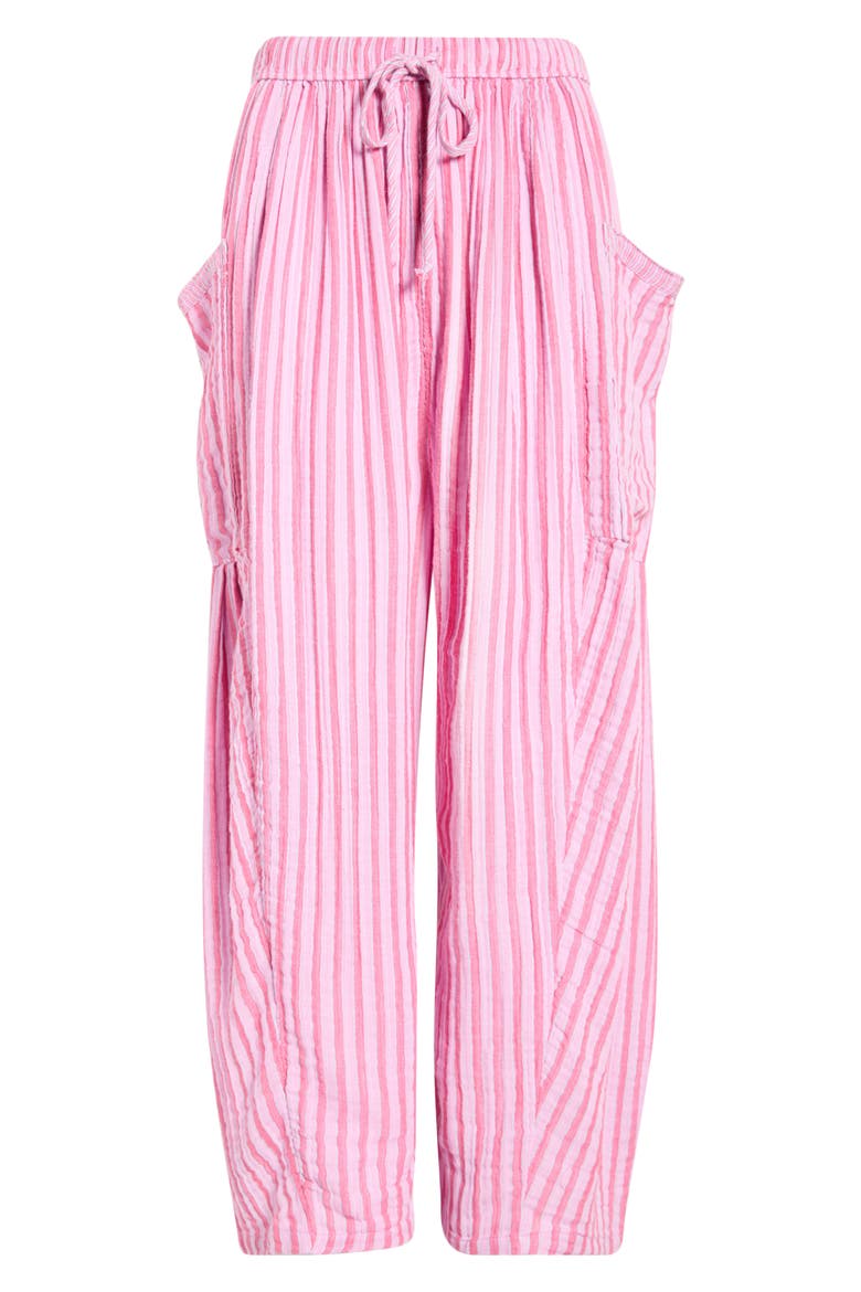 Quin Stripe Cotton Drawstring Pants, Alternate, color, STRAWBERRY COMBO