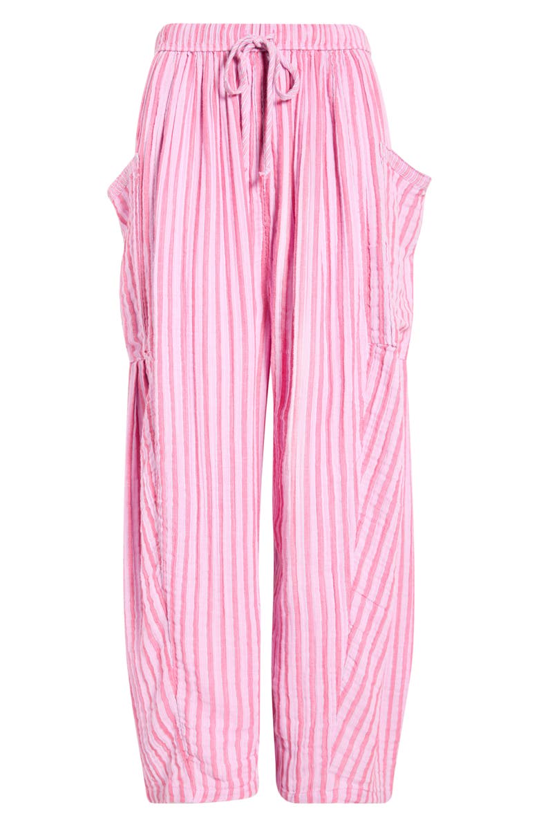 Free People Quin Stripe Cotton Drawstring Pants, Main, color, Strawberry Combo