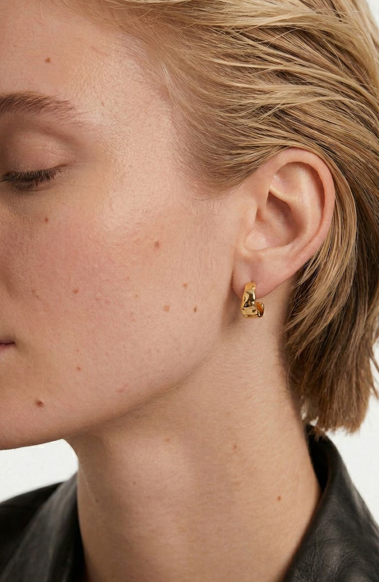 YOJ Boro Mini Hoop Earrings  in Gold, Alternate, color, Gold