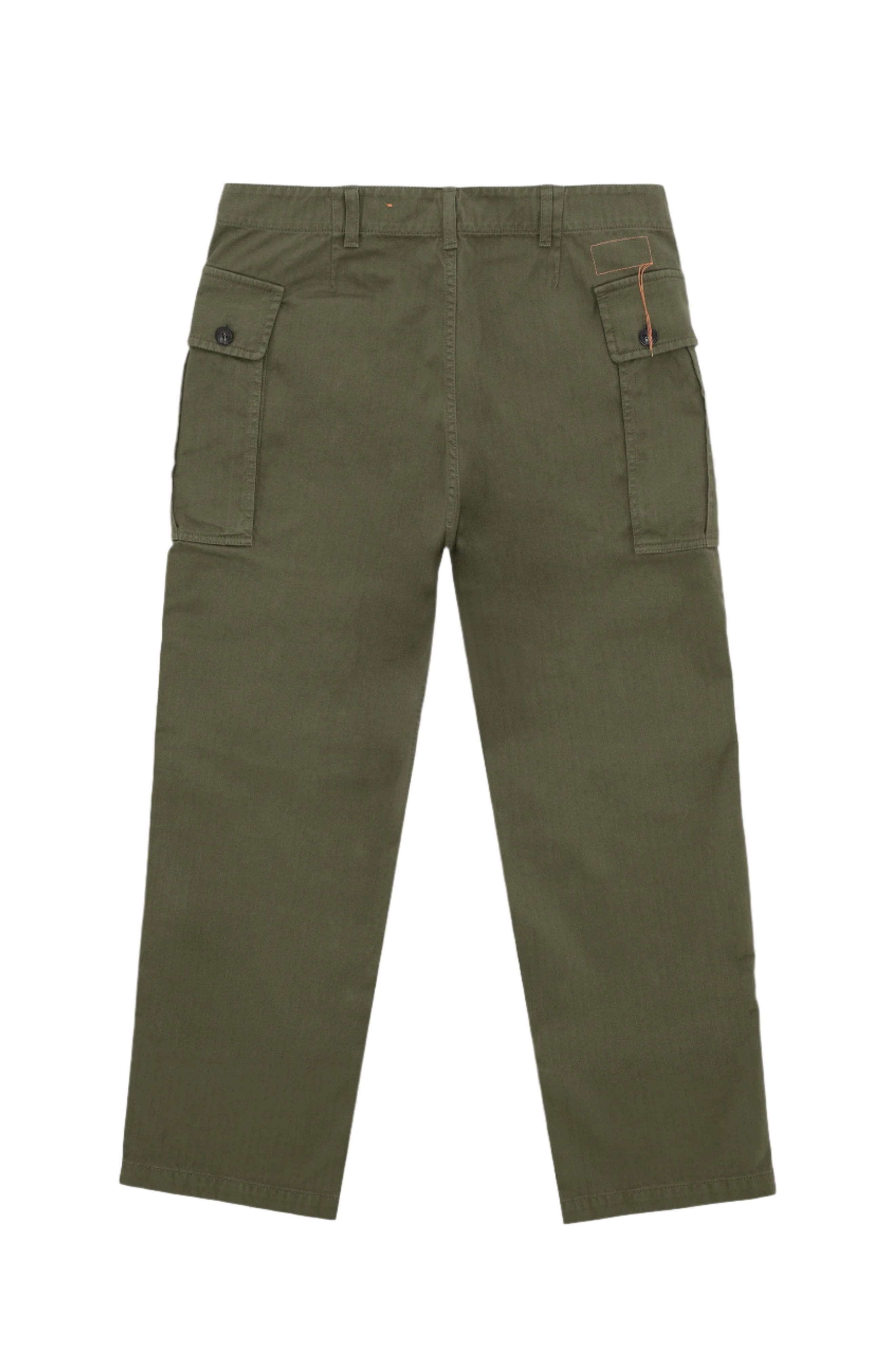 Olive Herringbone Cargo Trousers - image 2