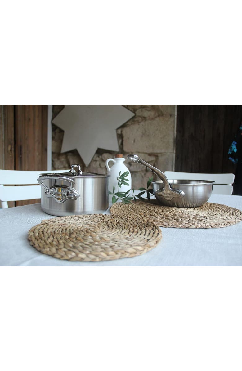 Mauviel Stainless Steel 3.4 Quart Saute Pan with Lid, Alternate, color, Silver