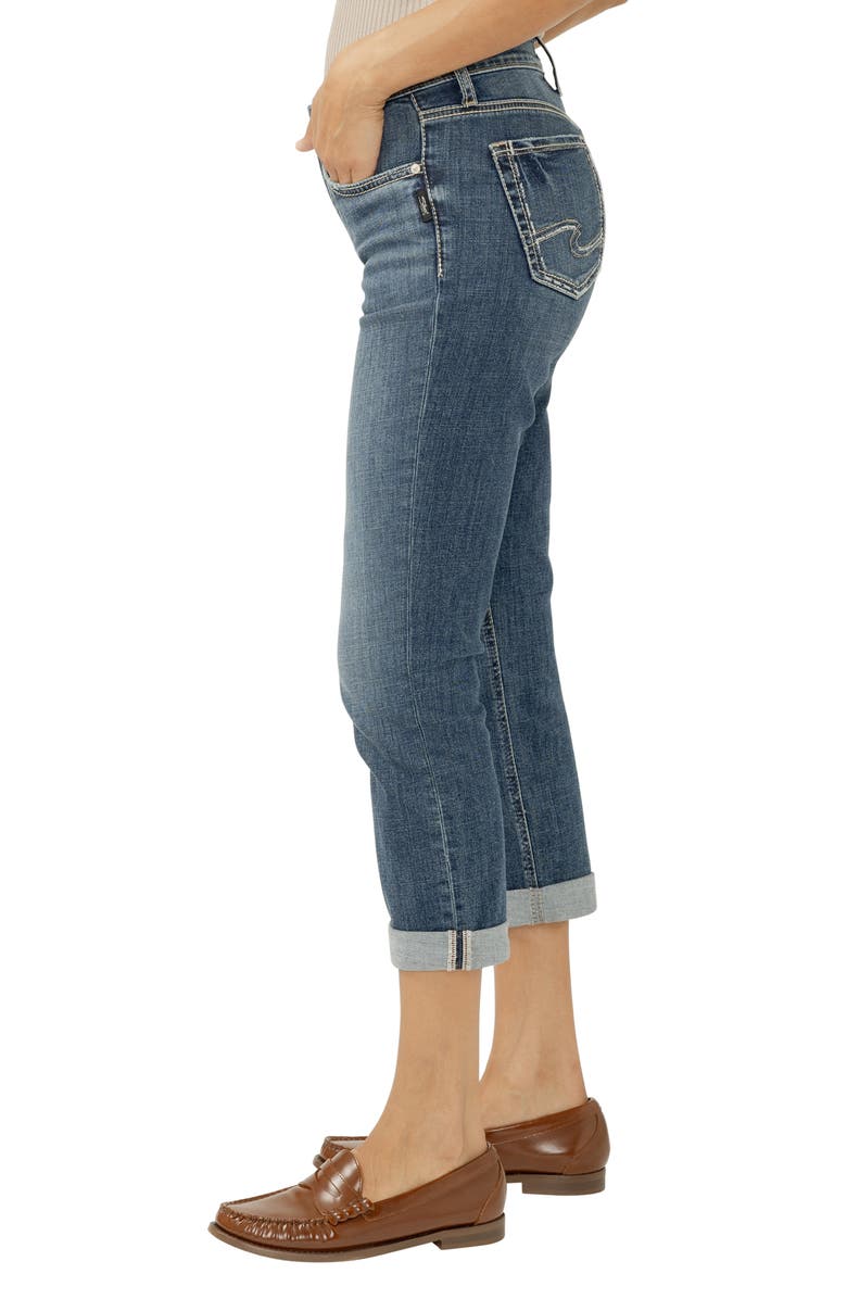 Silver Jeans Co. Elyse Curvy Mid Rise Capri Jeans, Alternate, color, 