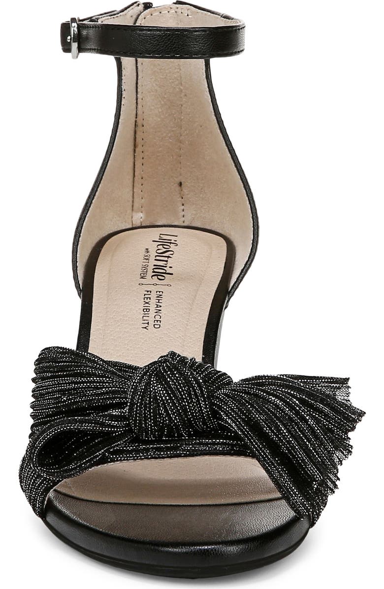 LifeStride Florence Bow Ankle Strap Sandal, Alternate, color, Black