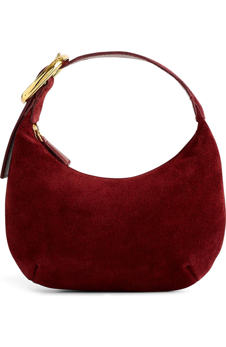 Madewell The Mini Oiled Suede Bag, Main, color, Deep Merlot
