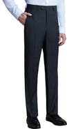 Santorelli Flat Front Stretch Wool Dress Pants
