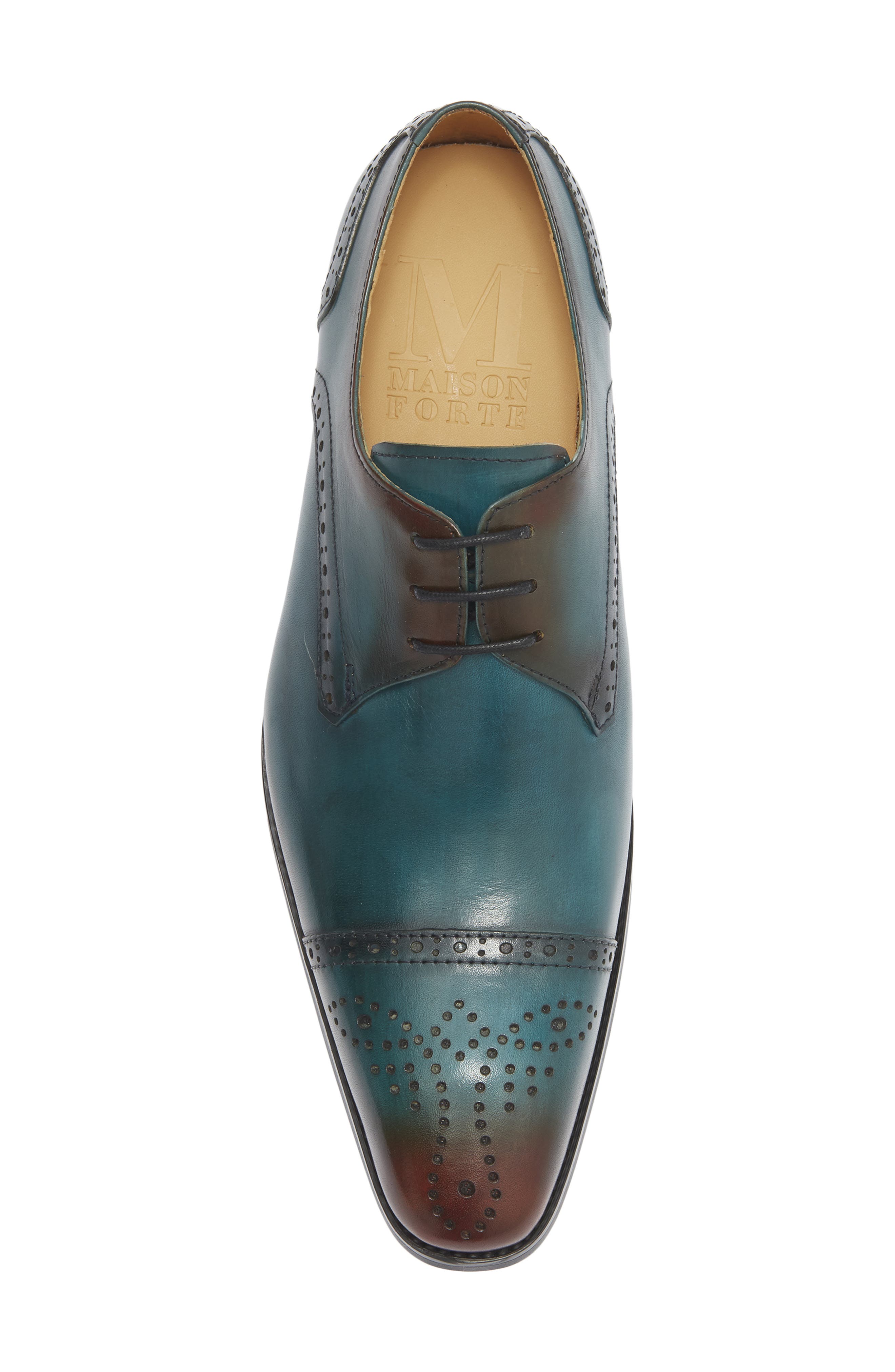 Maison Forte Iberia Ombré Cap Toe Derby, Alternate, color, Teal