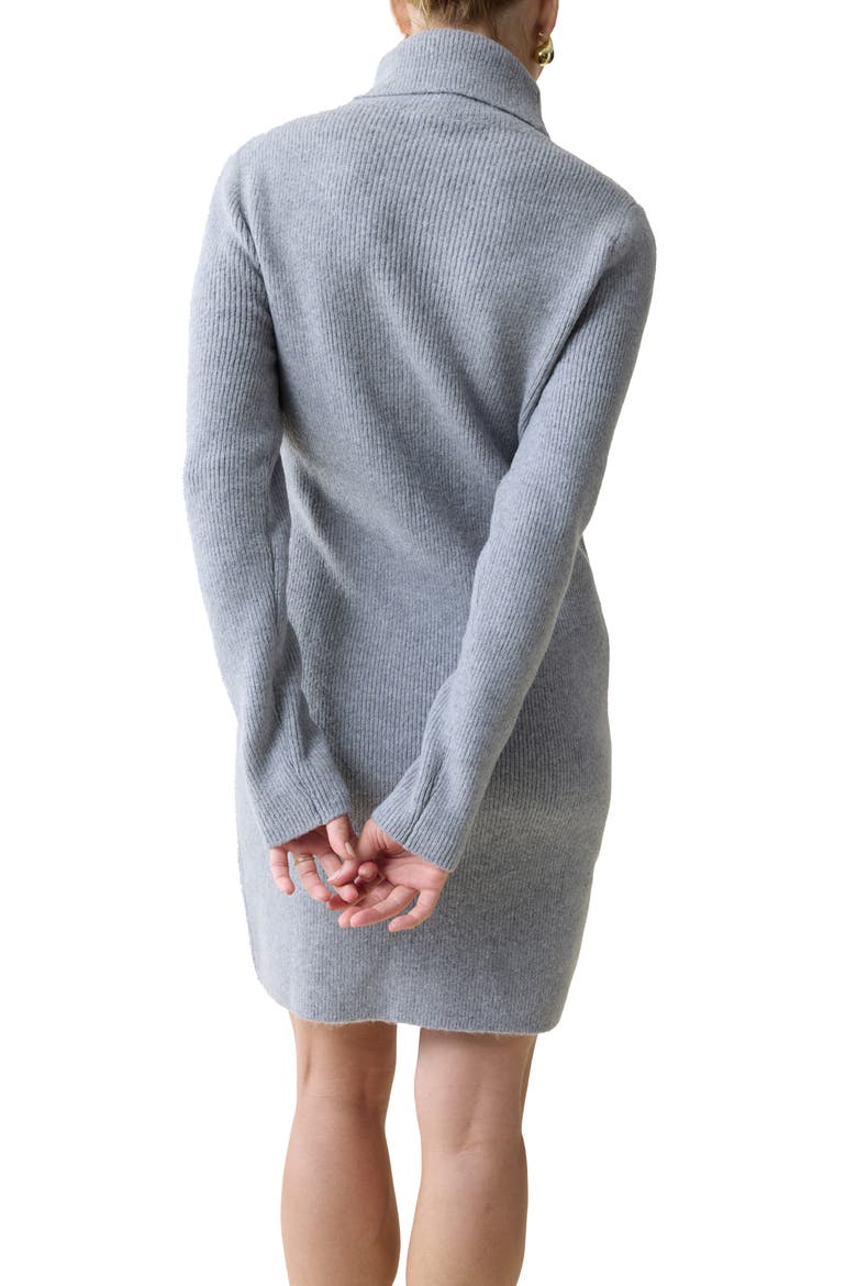 Maternity Turtleneck Long Sleeve Sweater Dress, Alternate, color, GRAY