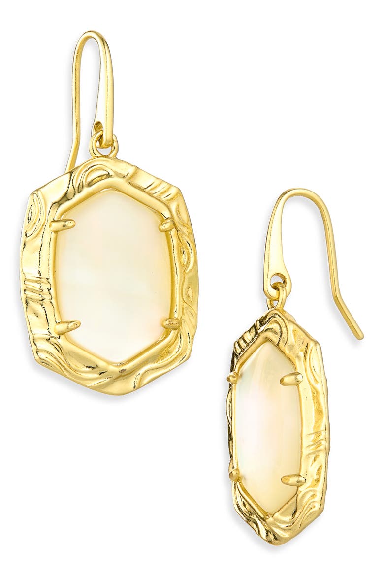 Daphne Frame Mother of Pearl Drop Earrings, Main, color, GOLD NATURAL MOTHER OF PEARL