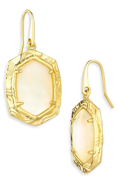 Daphne Frame Mother of Pearl Drop Earrings