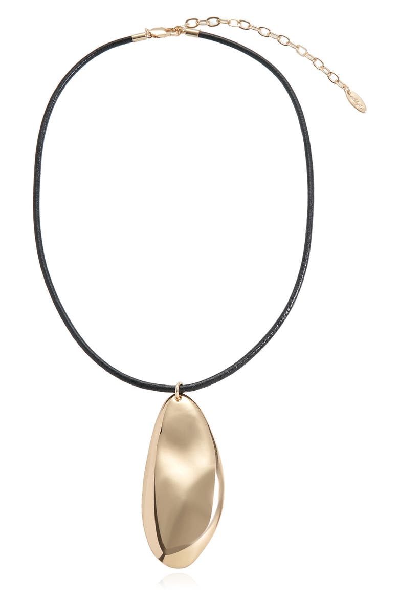 Liquid Pendant Cord Necklace, Main, color, GOLD