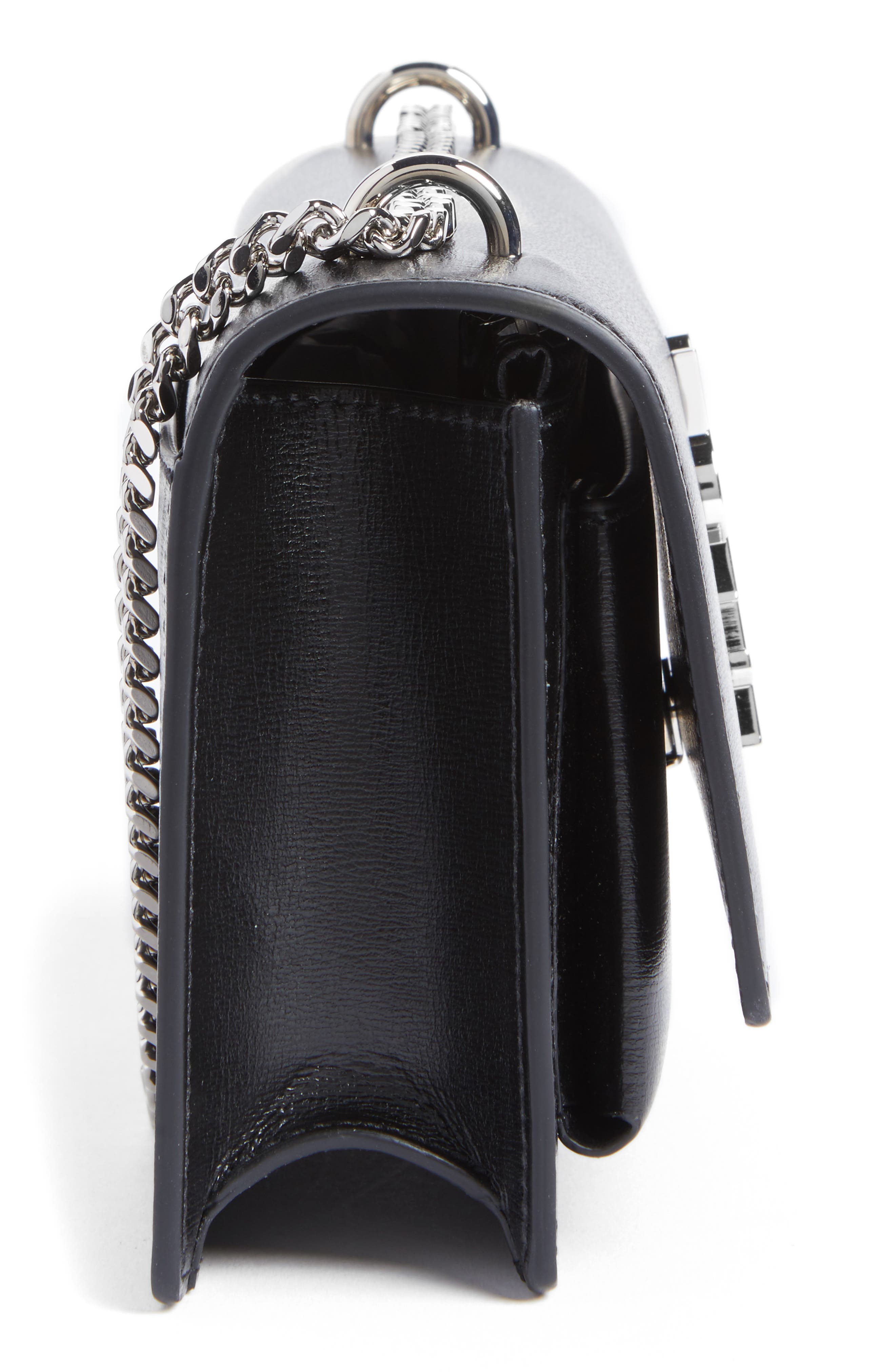 Sunset Leather Wallet on a Chain, Alternate, color, NOIR
