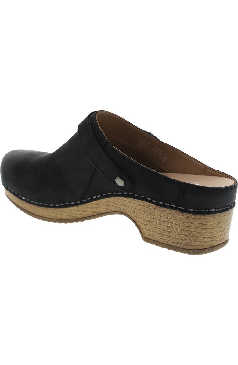 Dansko Berry Clog, Alternate, color, Black Burnished Nubuck Leather