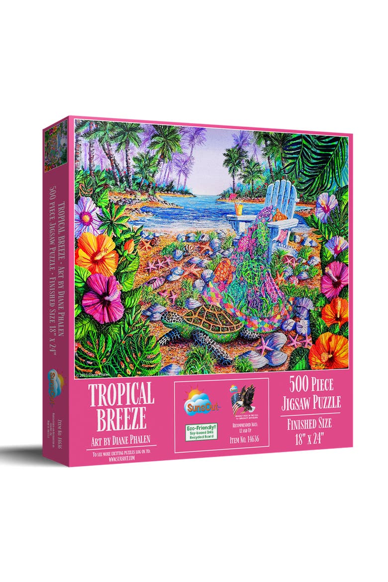 Tropical Breeze 500 piece Jigsaw Puzzle for Adults, Main, color, Multicolor