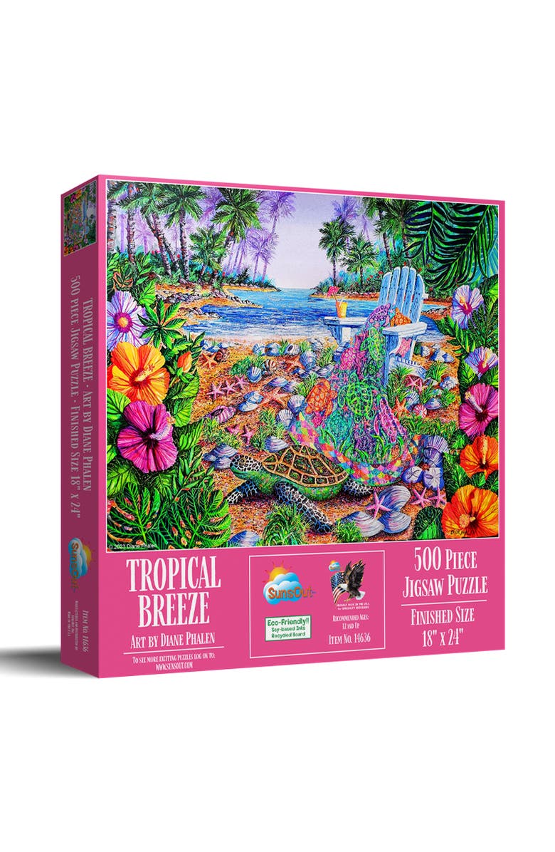 Sunsout Tropical Breeze 500 piece Jigsaw Puzzle for Adults, Main, color, Multicolor
