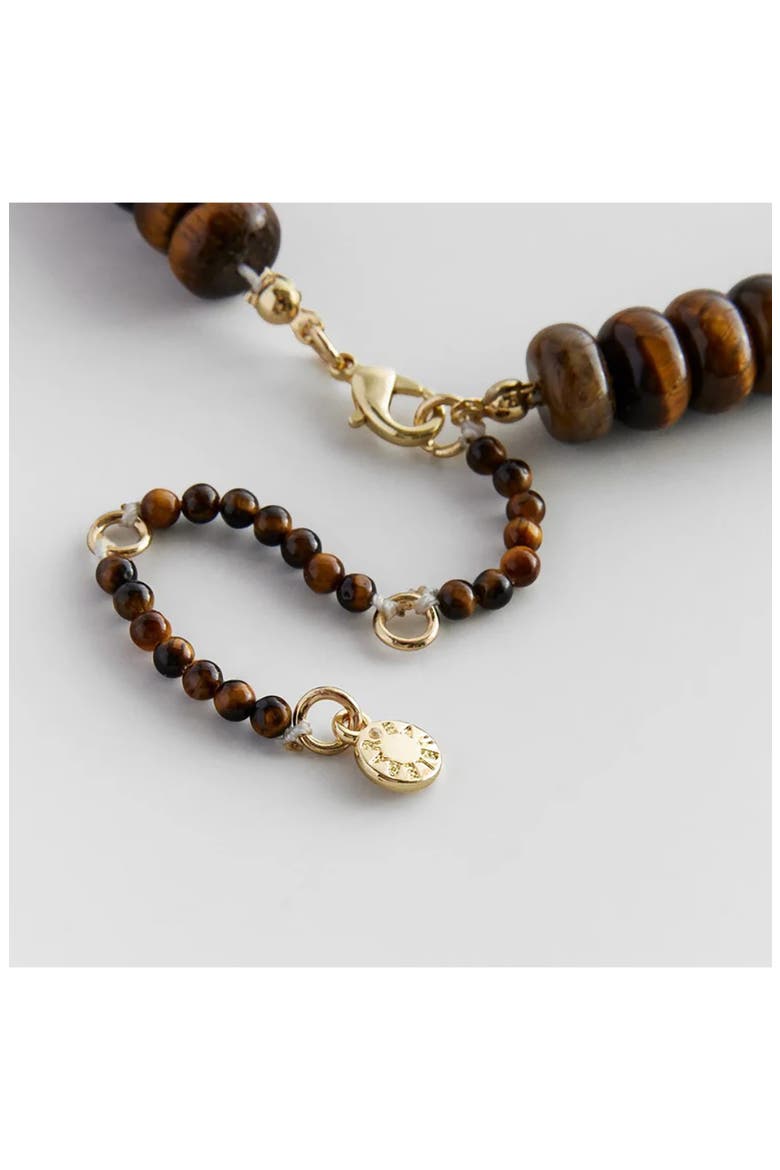 Joyce Semiprecious Stone Beaded Necklace, Alternate, color, BROWN