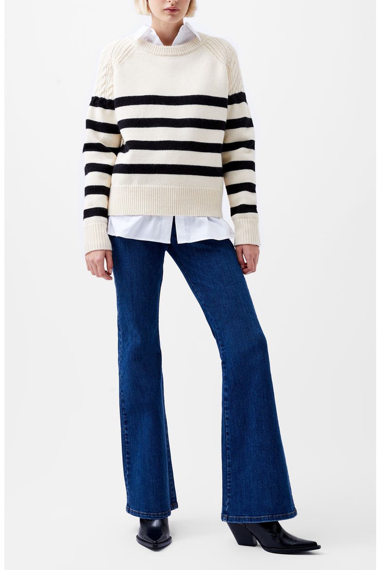Quinley Stripe Crewneck Sweater, Alternate, color, CLASSIC CREAM BLACK