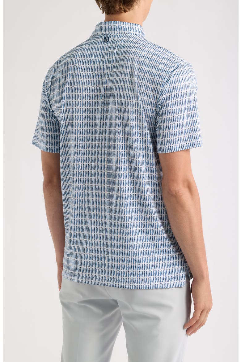 Sardine Print Performance Golf Polo, Alternate, color, SKY