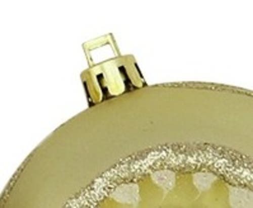 Northlight 5ct Champagne Gold Retro Reflector Shatterproof Christmas Ball Ornaments 3.25" In Gold