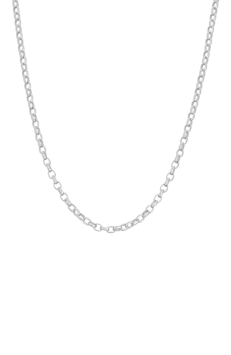 FZN Sterling Silver Adjustable Rolo Chain Necklace, Main, color, Silver