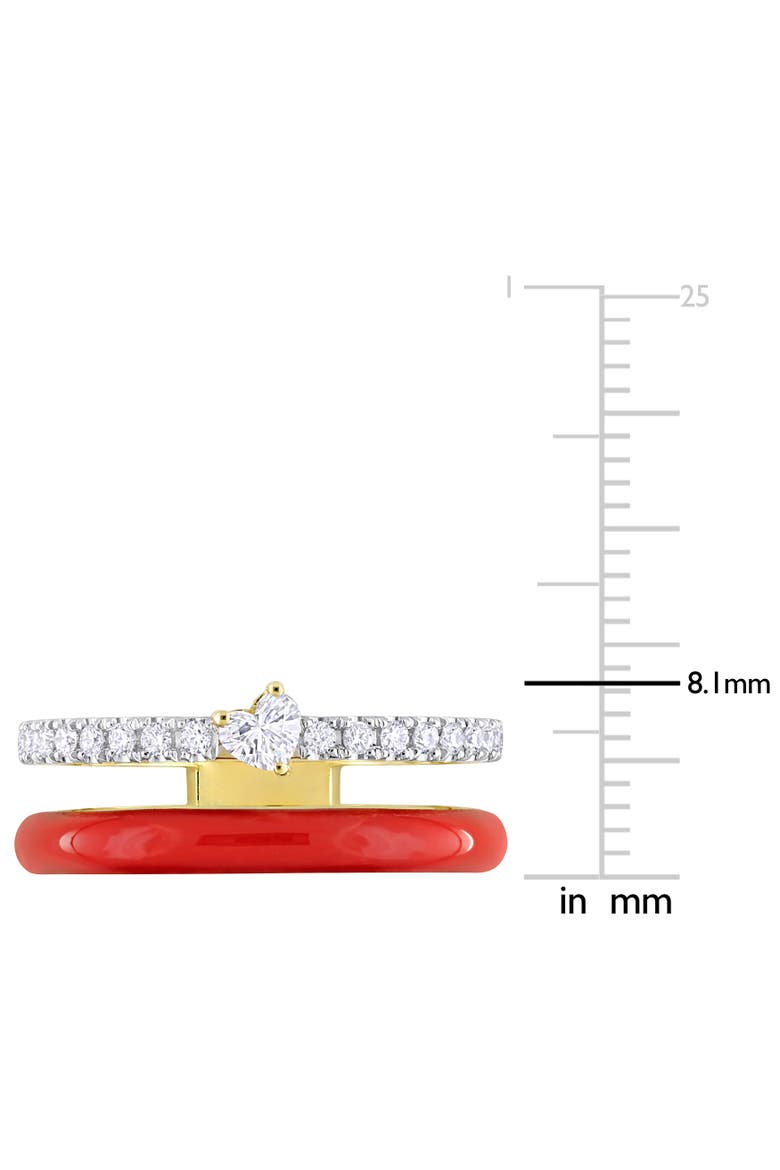 1/3 CTW Diamond & Red Enamel Heart Ring 14k, Alternate, color, Red Enamel