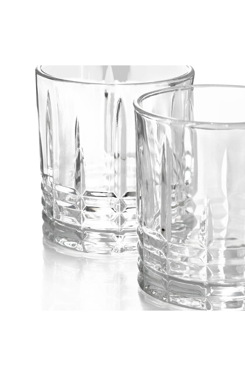 Martha Stewart Everyday Calista 4 Piece 11.5 Ounce Double Old Fashioned Glassware Set, Alternate, color, Clear