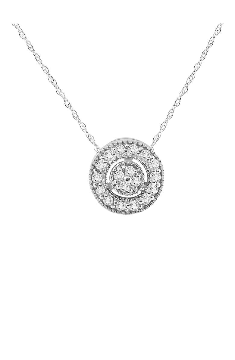 Bliss Diamond 1/4 ct Lab Grown Diamond Pave Halo Pendant Gold Womens Necklace, Alternate, color, 