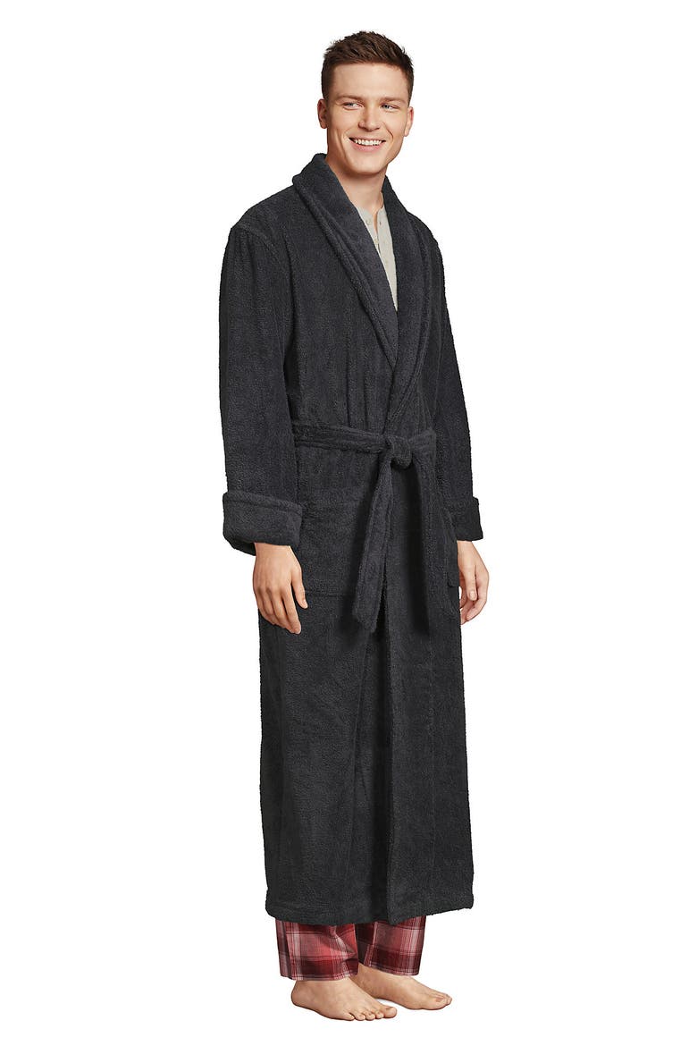 Full Length Turkish Terry Robe, Alternate, color, Charcoal