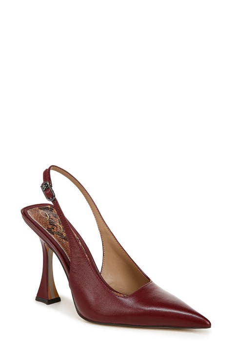 Burgundy slingback shoes on sale