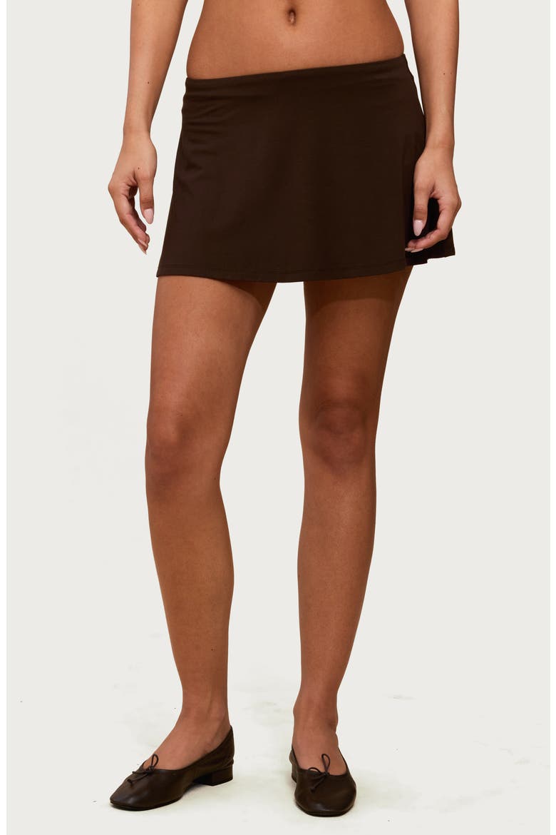 Keisha Flared Low Rise Miniskort, Main, color, BROWN