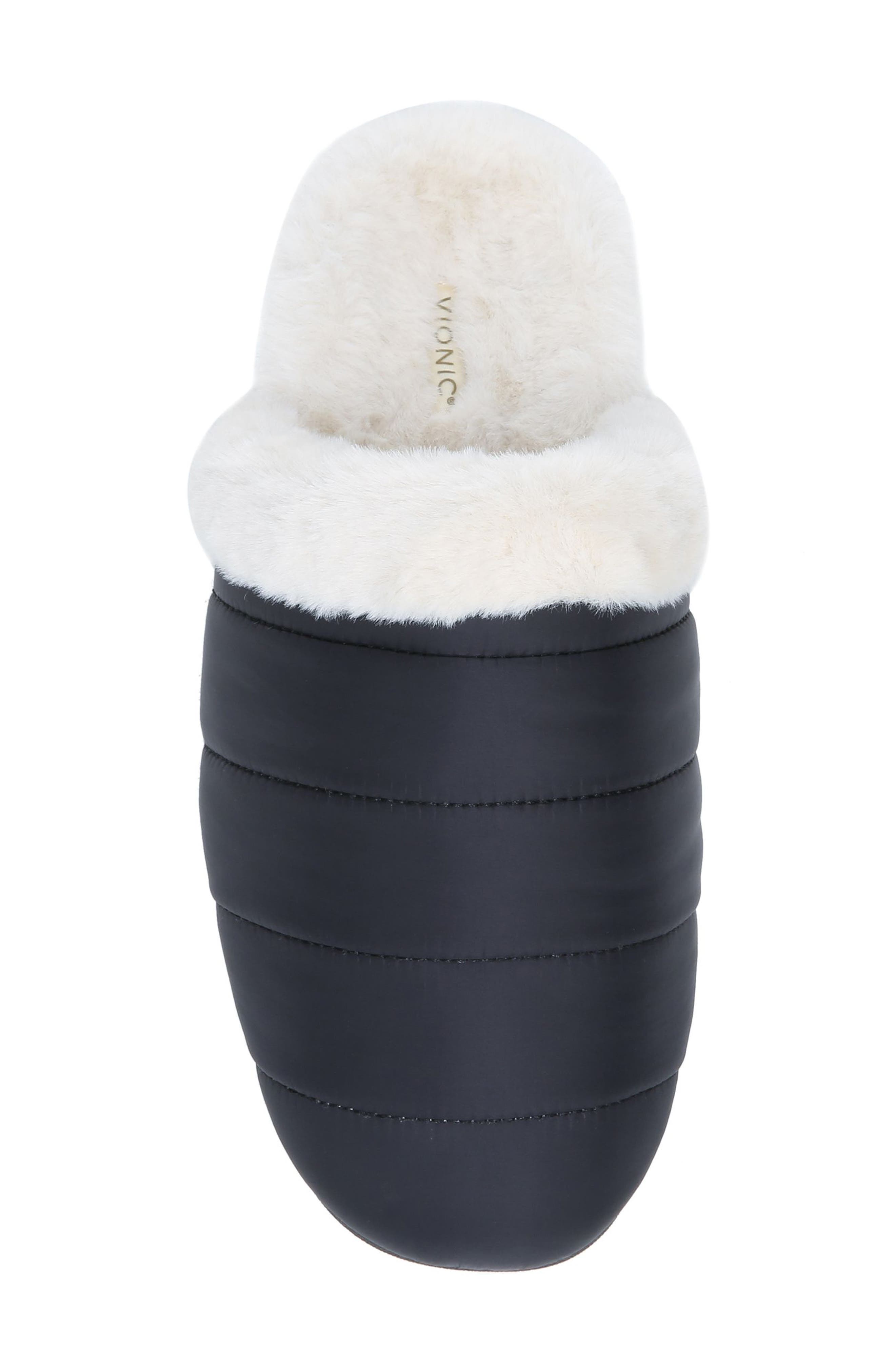 Vionic Josephine Quilted Faux Fur Lined Slipper, Alternate, color, 