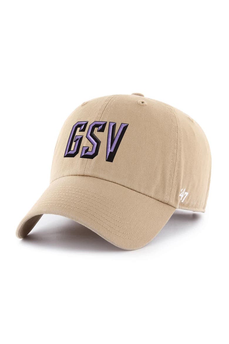 Unisex '47  Khaki Golden State Valkyries Logo Clean Up Adjustable Hat, Main, color, Khaki