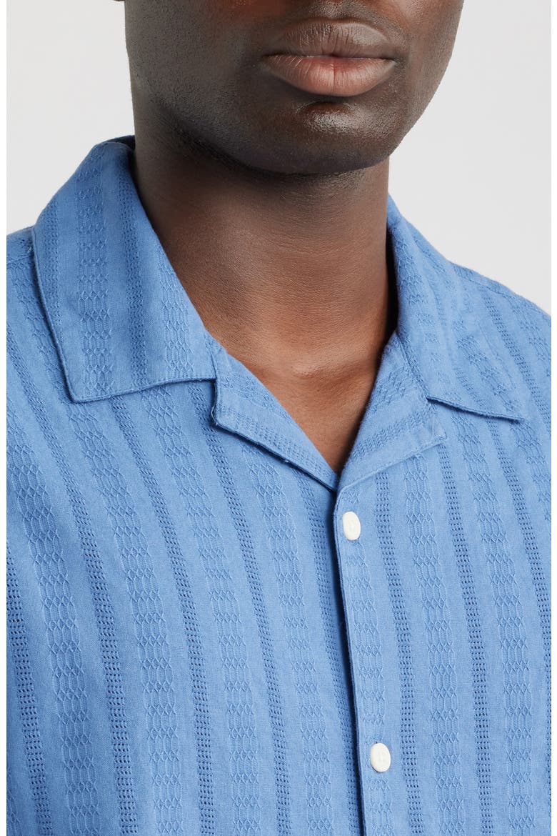 Didcot Tonal Dobby Stripe Camp Shirt, Alternate, color, MID BLUE