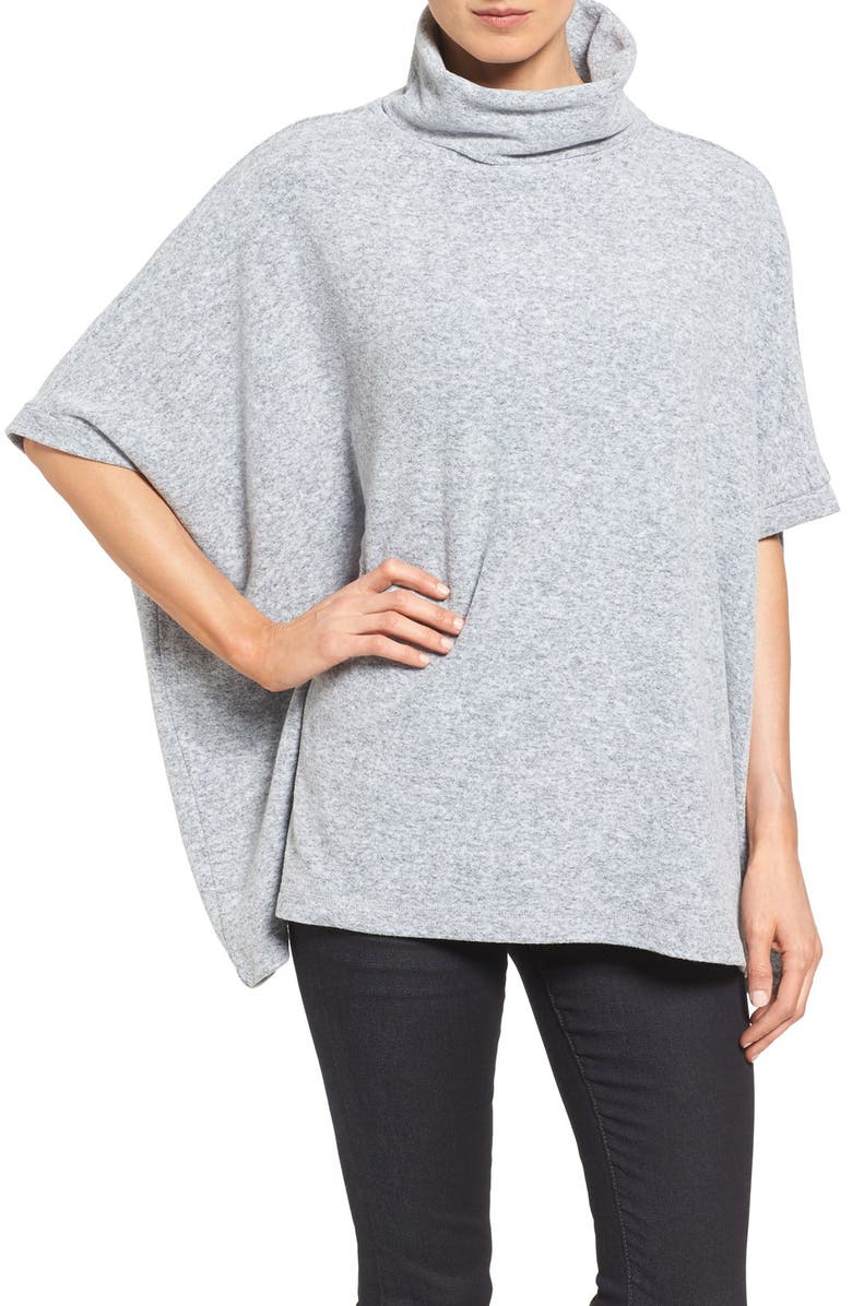 Caslon<sup>®</sup> Cozy Knit Turtleneck Poncho, Main, color, 