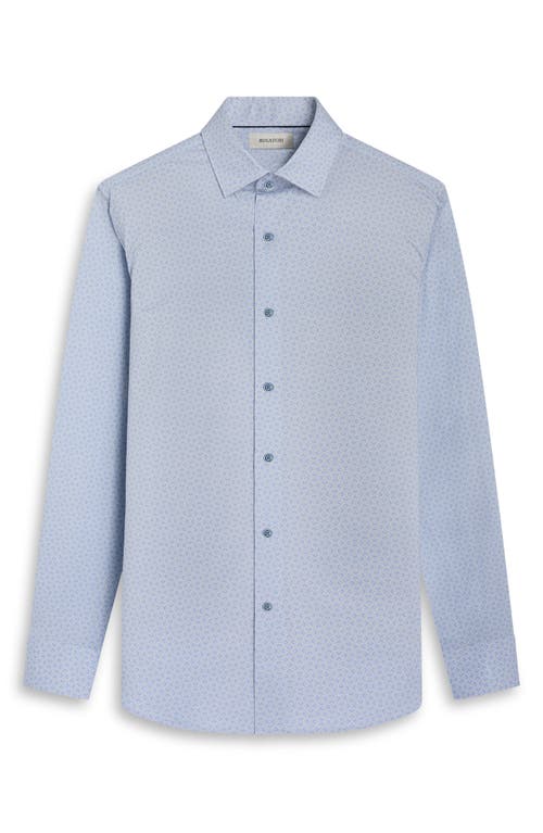 Bugatchi James Ooohcotton® Geo Print Button-up Shirt In Blue