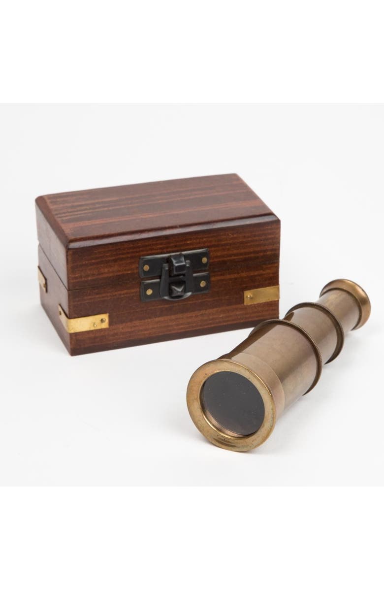 Ten Thousand Villages Mini Telescope & Box, Main, color,