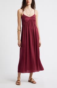 Nordstrom Strappy Gathered Midi Dress