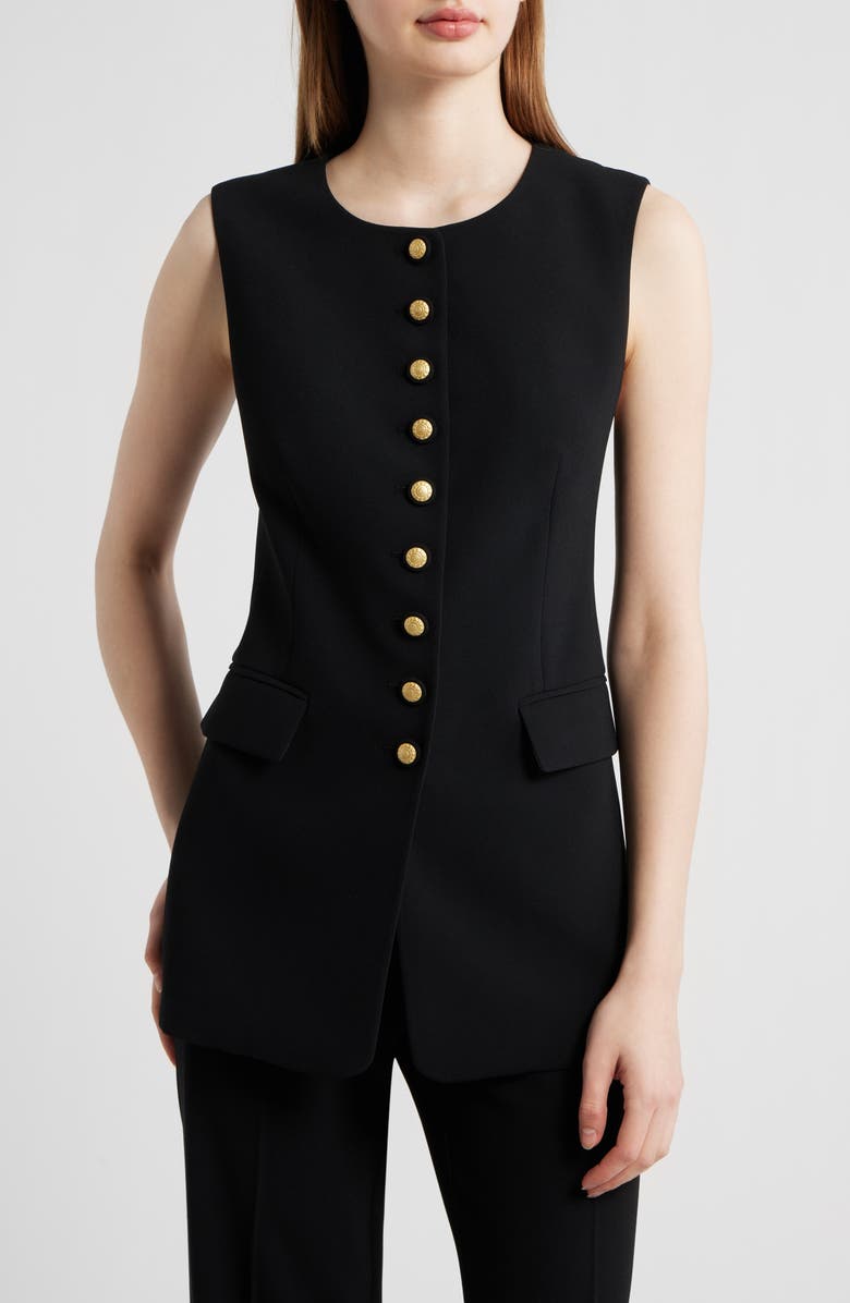 KOBI HALPERIN Kim Button Knit Vest, Main, color, Black