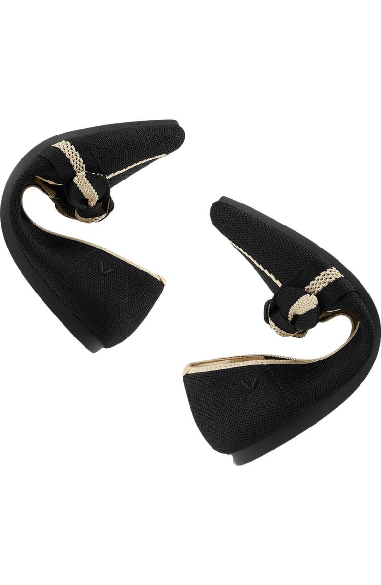 VIVAIA Pointed-Toe Bow Loafers, Alternate, color, Black Cream Ivory