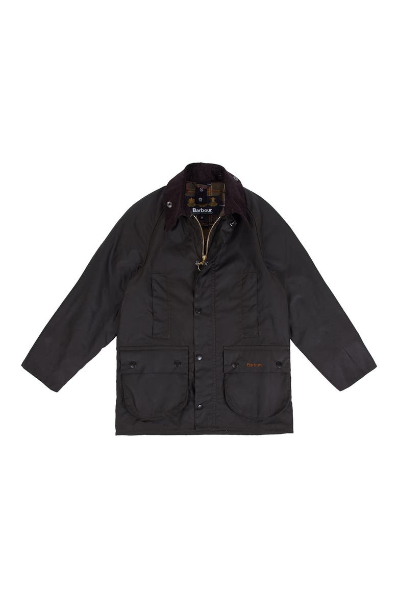 Kids' Beaufort Water Resistant Waxed Jacket, Main, color, OLIVE
