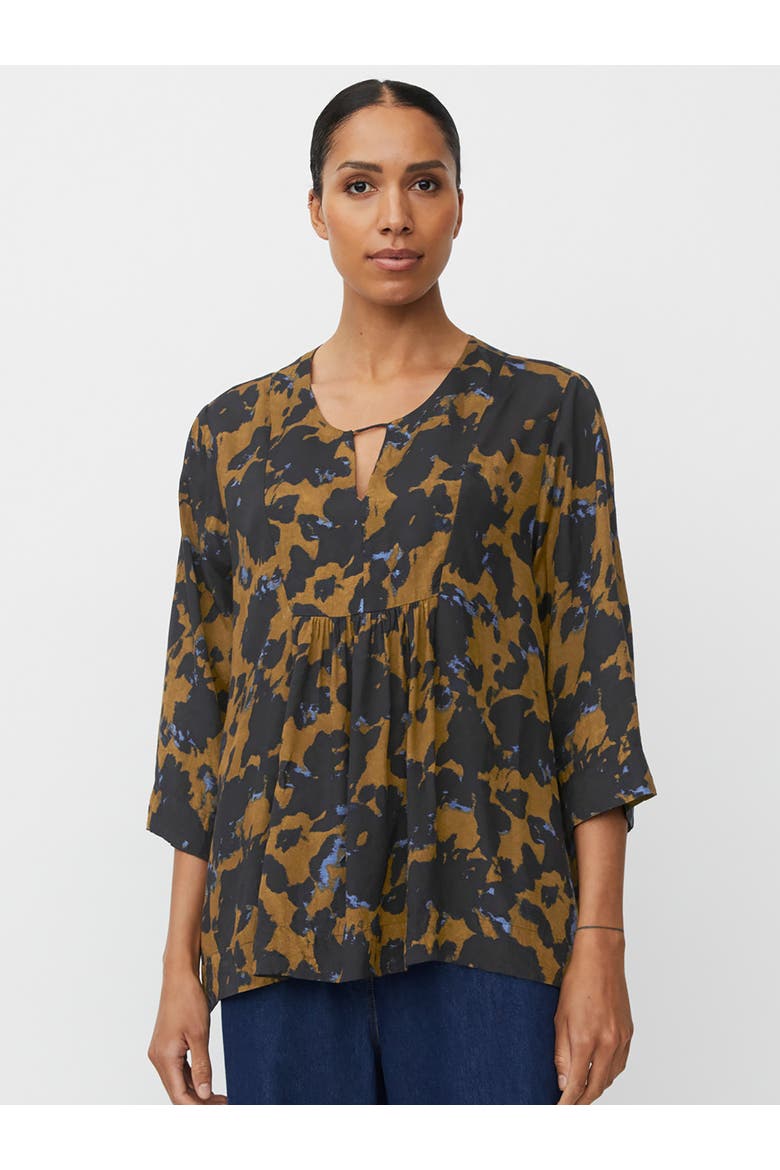 MaDurion 3/4 Sleeve Draped Blouse, Main, color, Breen
