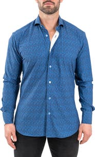 Maceoo Einstein Stretch Oceanic Button-Up Shirt
