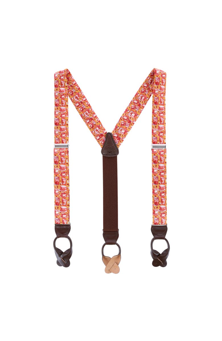 Trafalgar Highly Caffeinated Silk Button End Suspenders, Alternate, color, Tan
