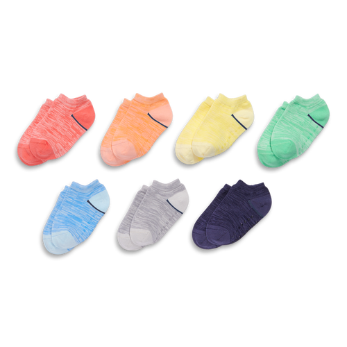 Primary Space-dyed Ankle Sock 7-pack In Space Dye Mix