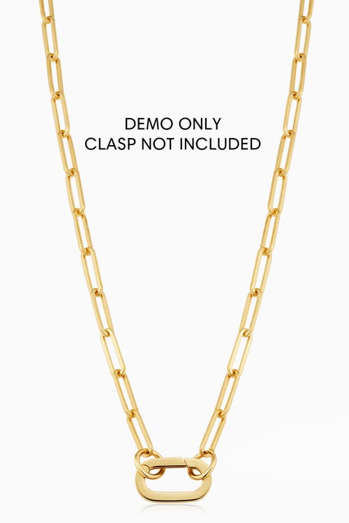 Oradina 14k Gold Venice Link Split Necklace In Yellow Gold