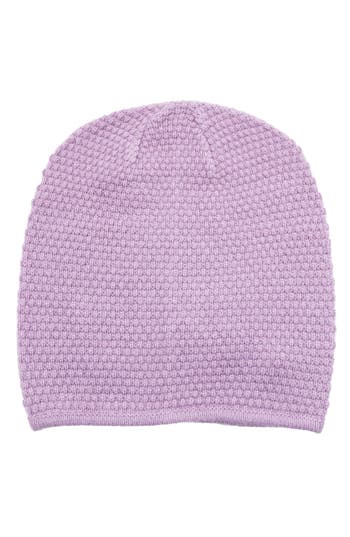 Portolano Popcorn Stitch Slouchy Beanie In Purple
